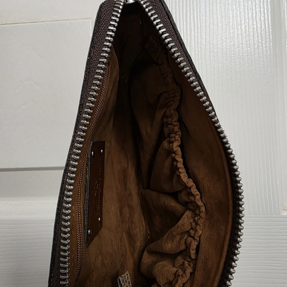 Patricia Nash Burnished Cutout Tooled Tourquoise Adaline Tote w/ Matching Pouch - Picture 14 of 14